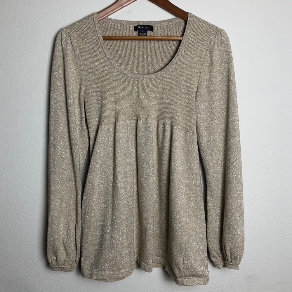 Style & Co Gold Sparkle Women’s XL Sweater
